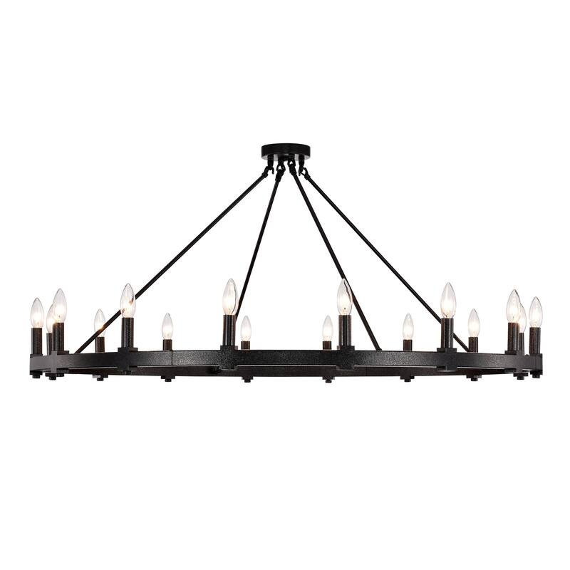 Paige Smith Iron 16-Light 47-Inch Wagon Wheel Chandelier