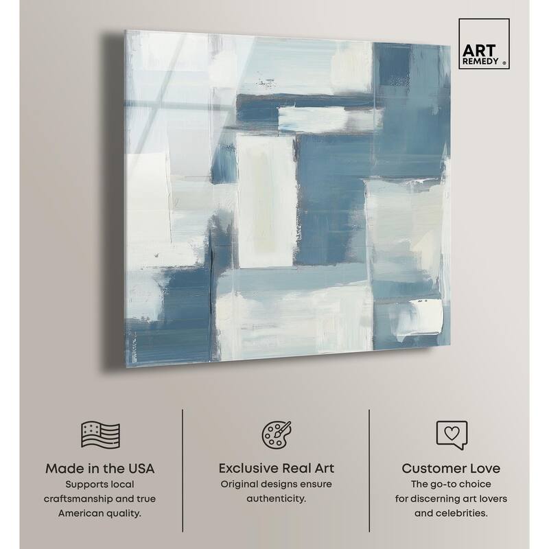 Deconstructed Blue III Acrylic by Art Remedy, Ready to Hang