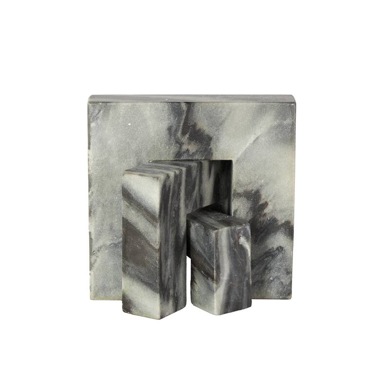 White or Black Marble Square Arch Abstract Decorative Sculpture with Varying Sizes (Set of 3)