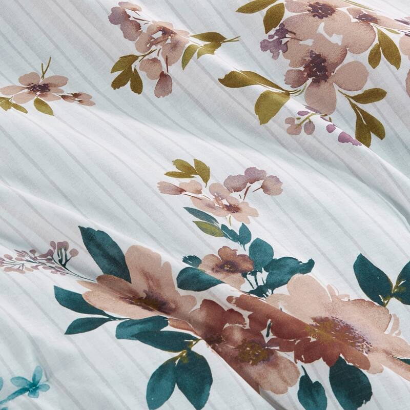 GDF Studio - Everly Cotton Floral Comforter Set with Throw Pillows