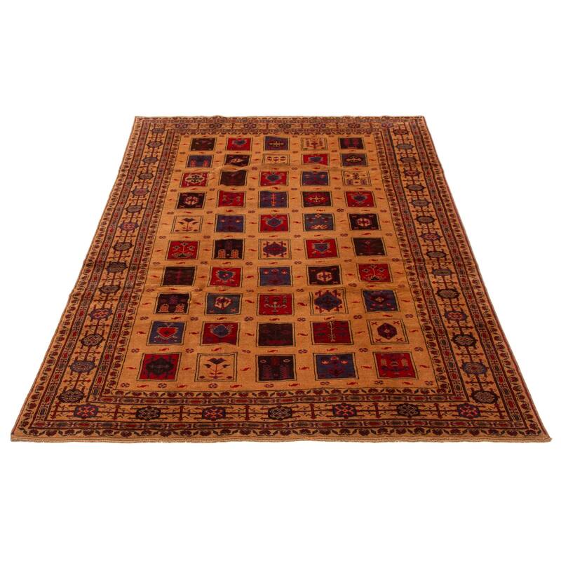 ECARPETGALLERY Hand-knotted Teimani Brown Wool Rug - 6'4 x 9'4