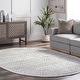 preview thumbnail 20 of 19, Nuloom Sally Faded Trellis Area Rug 6'7" x 9' Oval - Grey