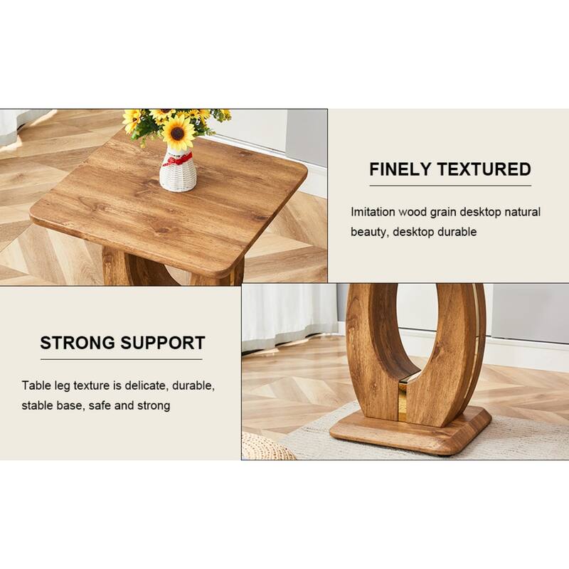 23.6" Modern Minimalist Wood Texture Sticker-Patterned Coffee Table