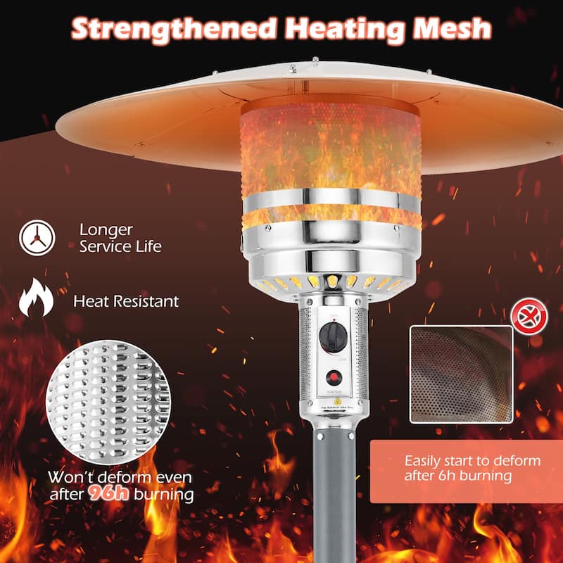 50000 BTU Propane Patio Heater with Round Table Design Adjustable Temperature Control Knob - 32" x 87"