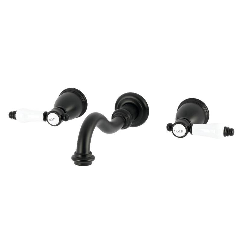 Kingston Brass Bel-Air Two-Handle Wall Mount Roman Tub Faucet - Matte Black