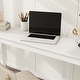 preview thumbnail 6 of 8, White Twin Wood Loft Bed with Desk, Storage & Guardrails