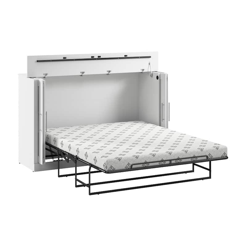 Bestar Pur 75W Queen Size Murphy Cabinet Bed with Mattress