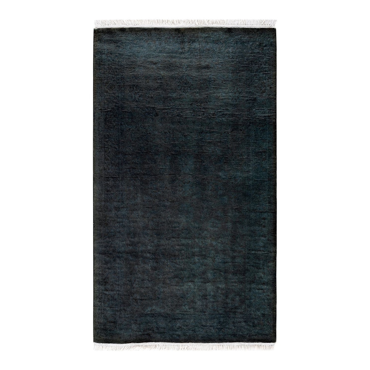 Overton Hand Knotted Wool Vintage Inspired Modern Contemporary Overdyed Black Area Rug - 3' 1" x 5' 3"