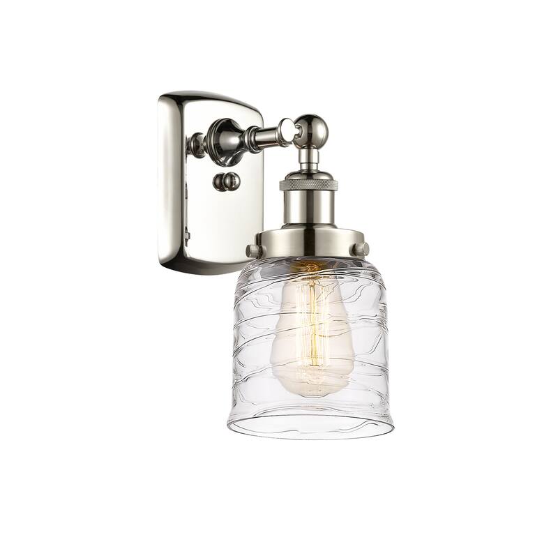 Innovations Lighting Ballston Urban Bell - 1 Light 5" Sconce - Deco Swirl/Polished Nickel