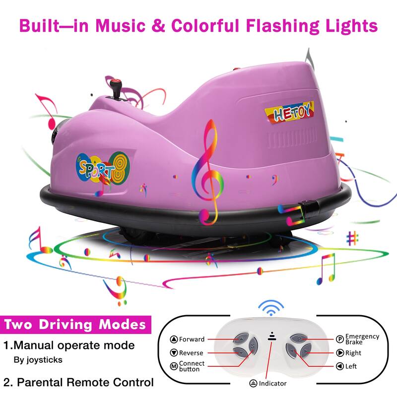 12V Kids Ride On Bumpin Bumper Car 360 Degree Spin