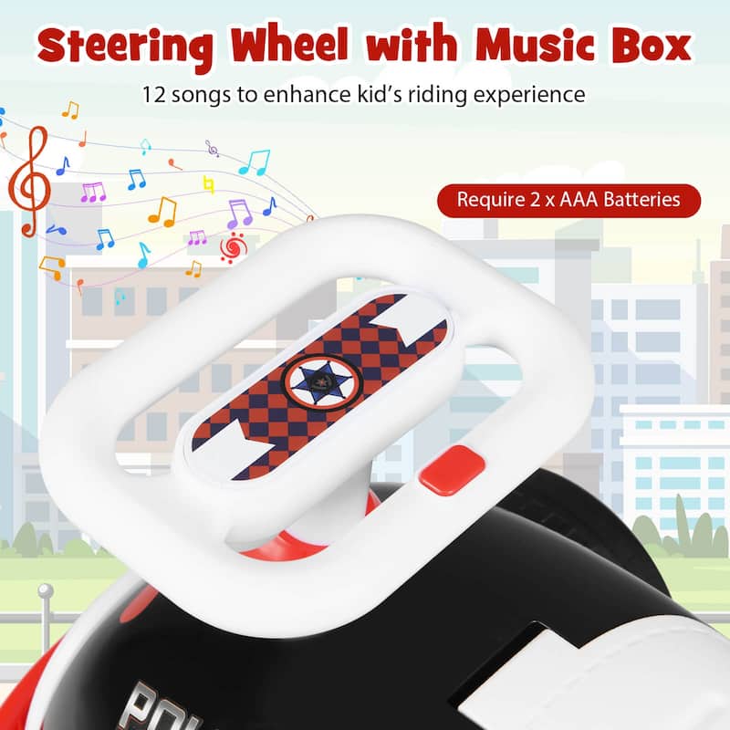 Costway Kids Ride On Push Car with Music Under-Seat Storage Universal