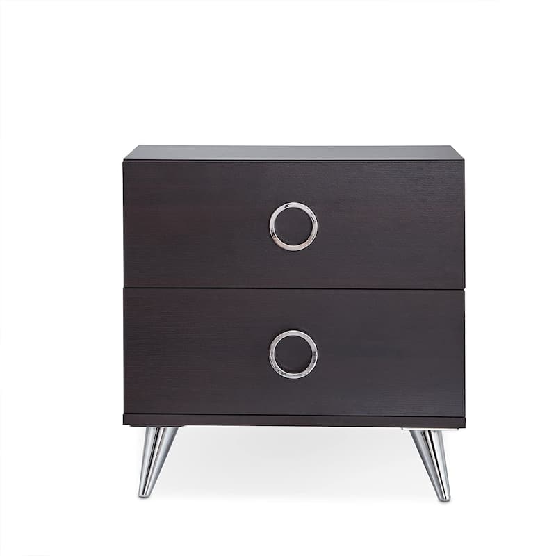 Nightstand with 2 Drawers, Espresso
