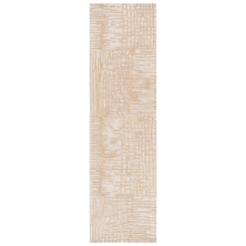 SAFAVIEH Handmade Ebony Kozeta Wool Rug - Beige/Ivory - 2'3" x 8' Runner