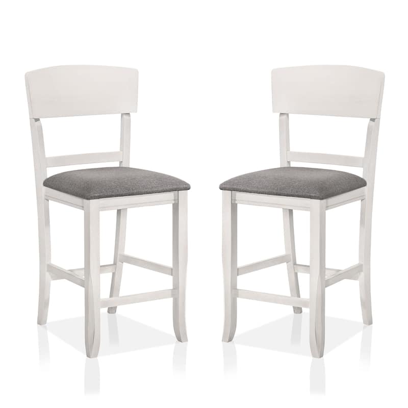 Drov Farmhouse Wood Padded Counter Height Chairs by Furniture of America (Set of 2)