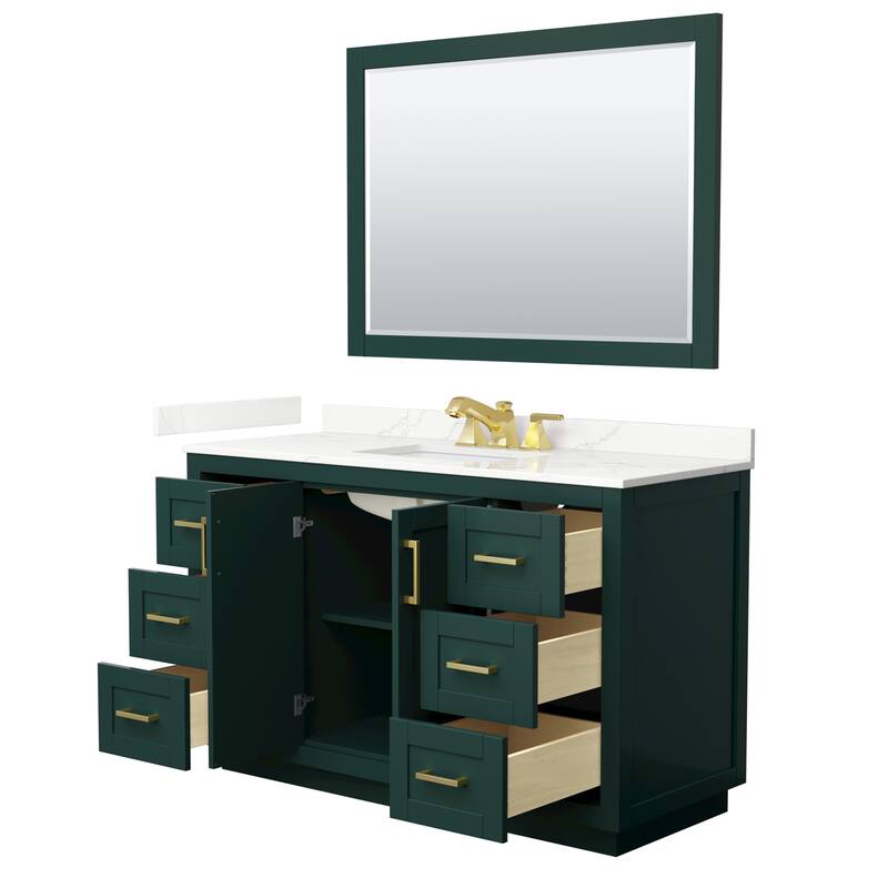 Miranda 54-inch Single Vanity, Quartz Top, 46-inch Mirror