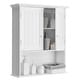 preview thumbnail 1 of 10, Costway Wall Mount Bathroom Cabinet Storage Organizer Medicine Cabinet - see details see details - Painted - White