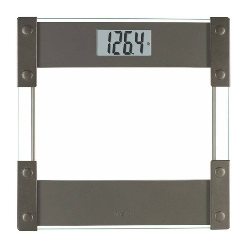 Taylor Digital Glass & Stainless Steel Hinge Design Body Composition Scale - Clear