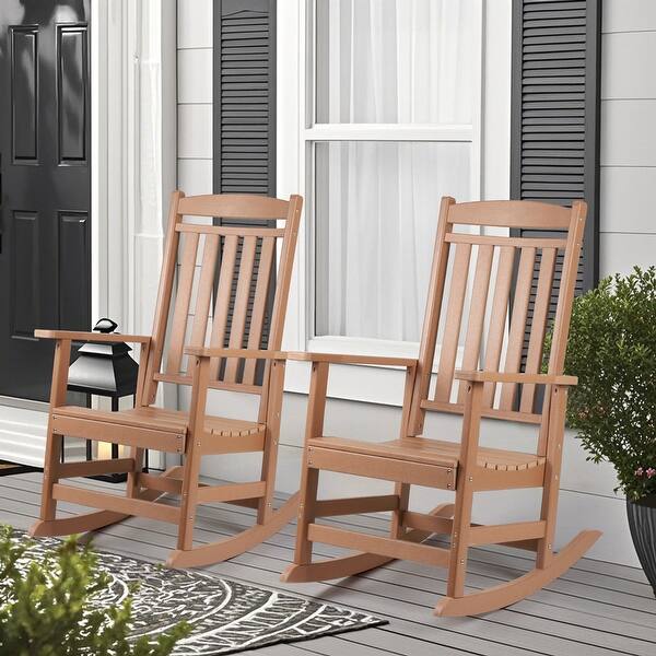 Vrakae All Weather Outdoor High Back Rocking Chair Set of 2 - Bed Bath ...