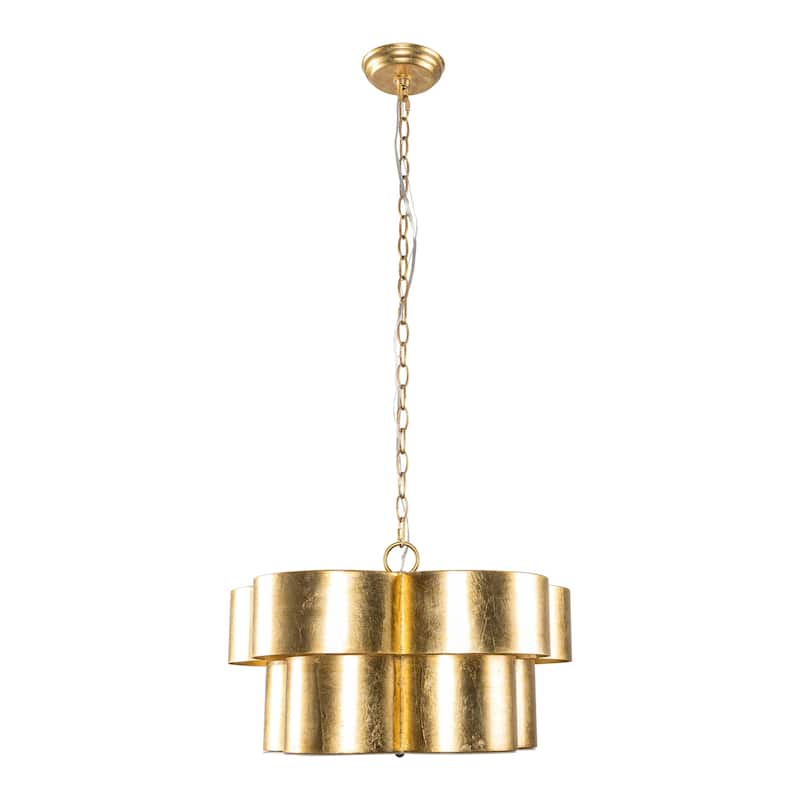 19.7" Modern Gold Metal Diammable 5-Light Drum Chandelier Ceiling Light