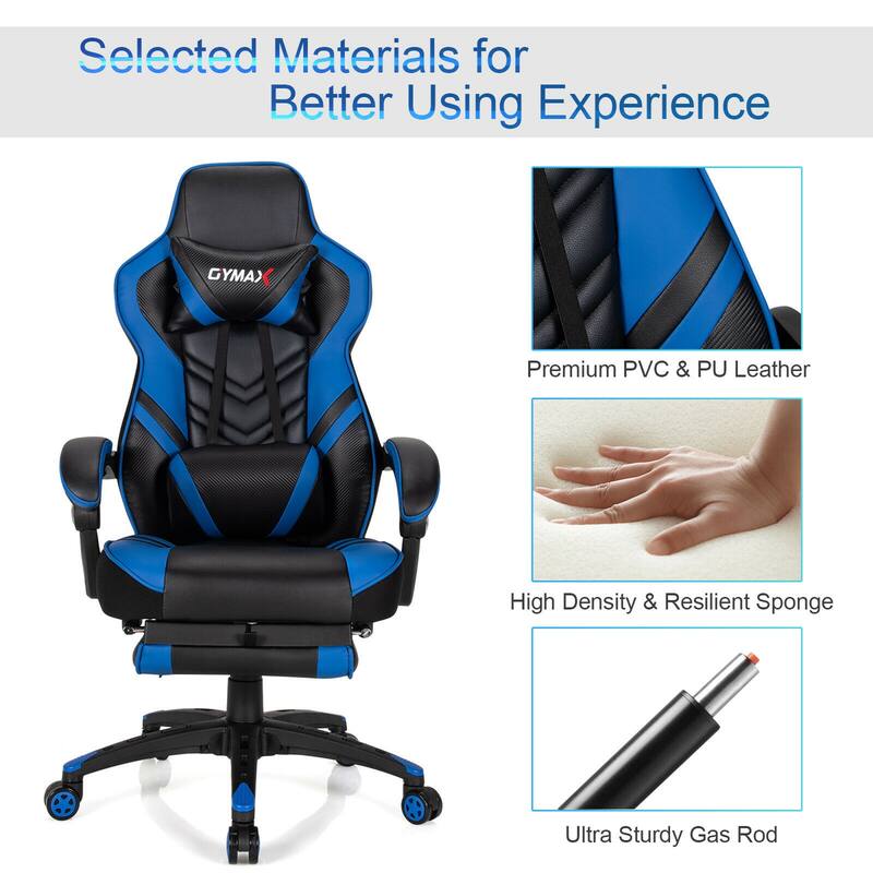 Gymax Office Computer Desk Chair Gaming Chair Adjustable Swivel - See Details