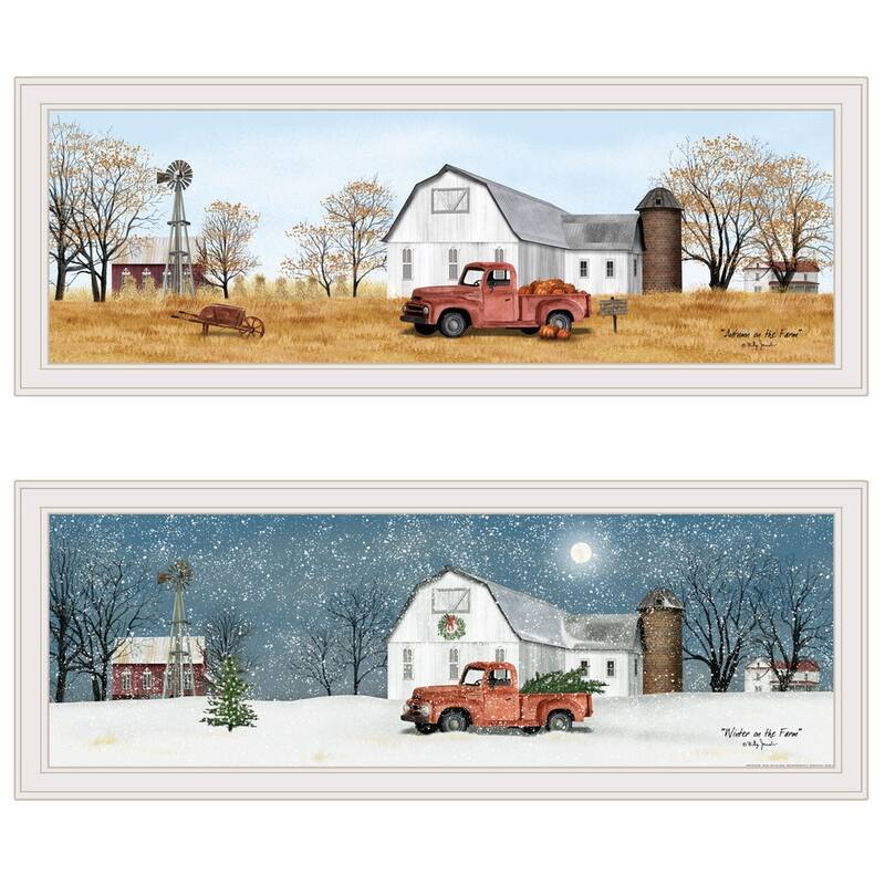 TrendyDecor4U Farmhouse "Billy Jacobs Seasonal-Autumn/Winter" 2-Piece Vignette by Billy Jacobs