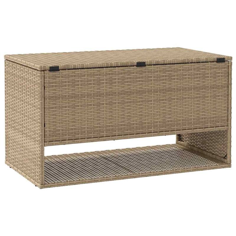 vidaXL Cushion Box Beige PE rattan, powder-coated steel, polyester Medium - 21.7 x 39.4 x 21.9
