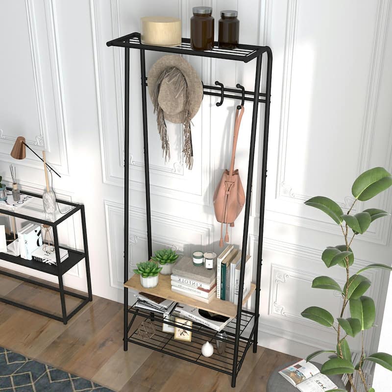 Hall Tree Coat Rack with Shoe Bench for Entryway