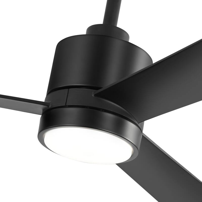 52 in. Integrated LED Indoor Black/White Ceiling Fan with Light and Remote Control Included