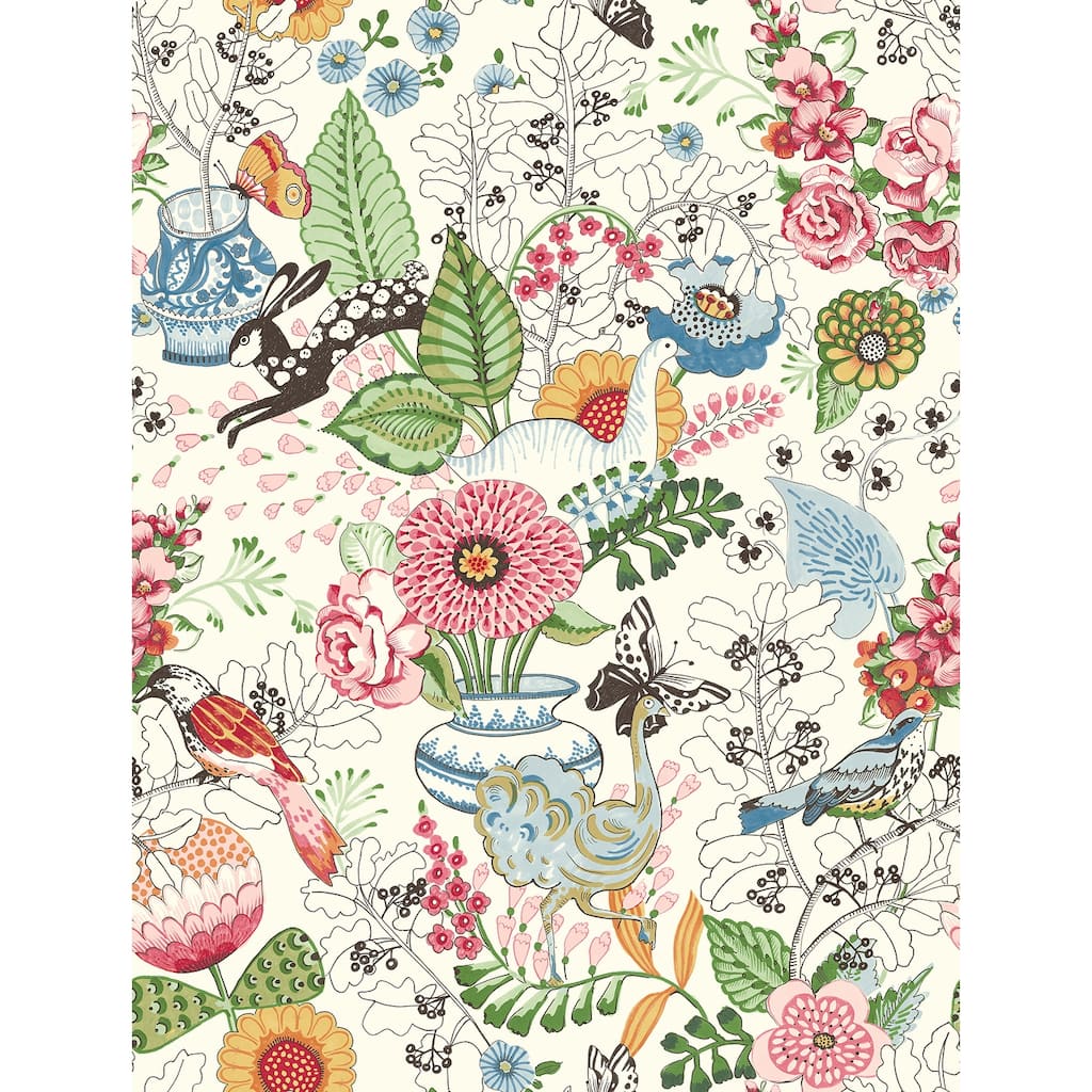 A-Street Prints Whimsy Multicolor Fauna Wallpaper