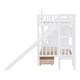 preview thumbnail 9 of 22, Twin-Over-Twin Castle Style Bunk Bed with 2 Drawers 3 Shelves and Slide