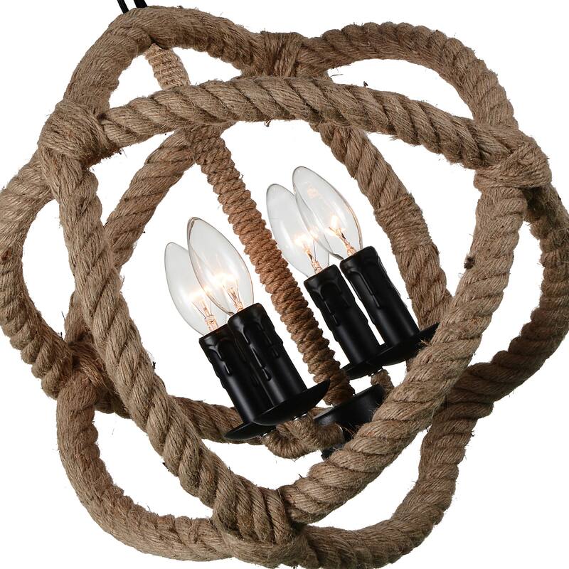 Padma 4 Light Up Chandelier With Black Finish