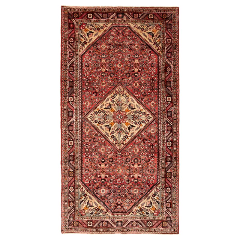 ECARPETGALLERY Hand-knotted Andelz Red Wool Rug - 5' 4" x 10' 7" - Red - 5' 4" x 10' 7" - Rectangle