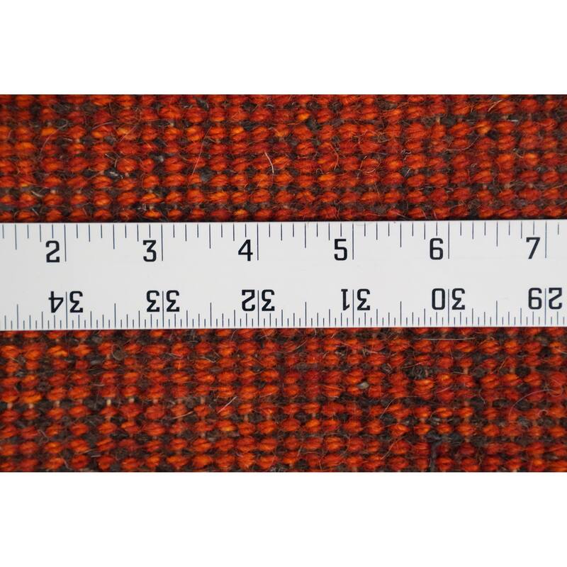 Hand Knotted Oriental 100% Wool Carpet Modern Solid Oranges & Rust Gabbeh Area Rug - 8' 10'' X 6' 2''