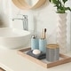 preview thumbnail 45 of 63, Sleek Cotton Pad Holder - Polyresin Bathroom Storage Container with Bamboo Lid - 4 L x 4 W x 4.6H