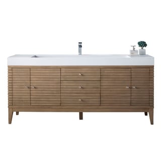 James Martin Vanities Linear 72" Single Vanity, Whitewashed Walnut - 72.50 x 18.75 x 34.25