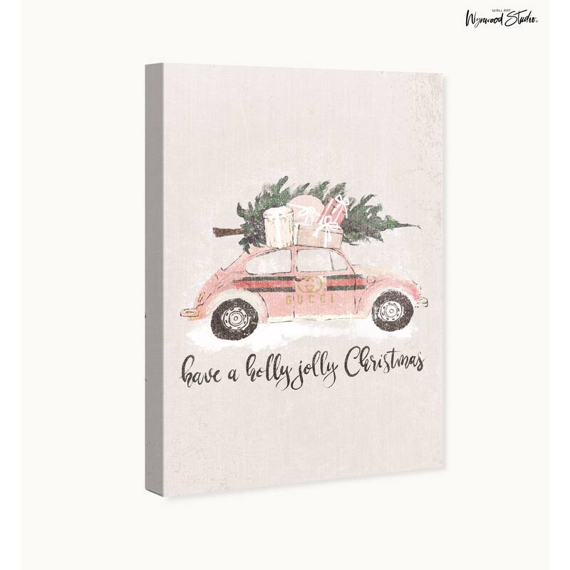 Wynwood Studio Canvas Holiday and Seasonal Holly Jolly Guests White Rustic Wall Art Canvas Print