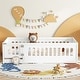 preview thumbnail 2 of 10, Twin Montessori Floor Bed with Guardrails & Arched Door