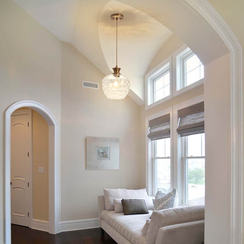 1-Light Pendant Light with Glass Shade for Kitchen Island