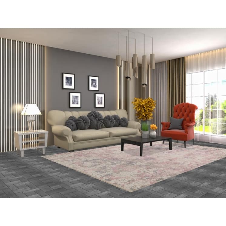 Abstract Area Rug Handmade Modern Wool Carpet - 6'6"x 9'8"