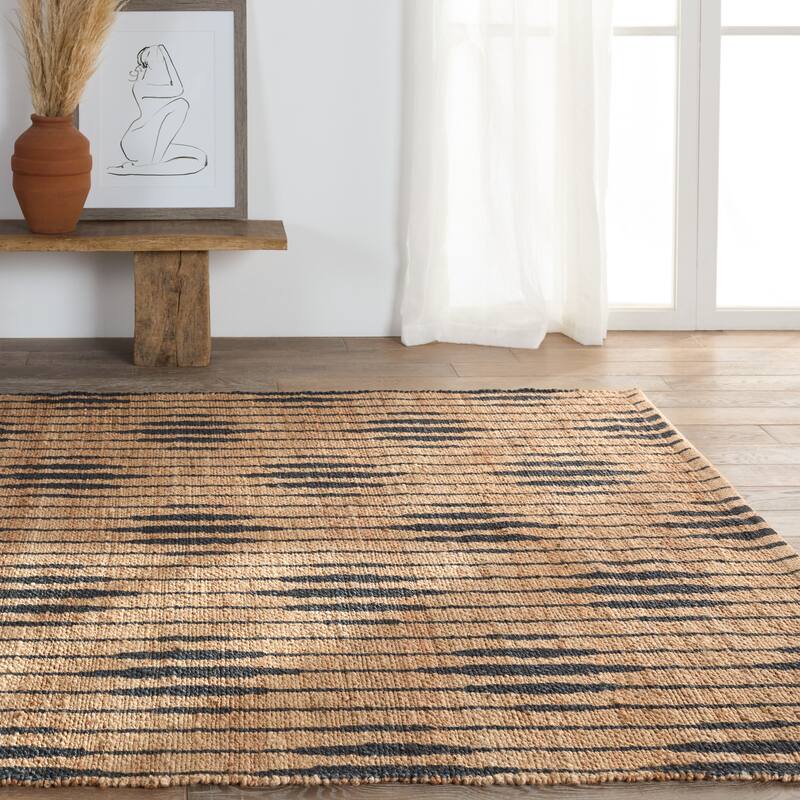 Marotte Handmade Trellis Natural/ Navy Area Rug