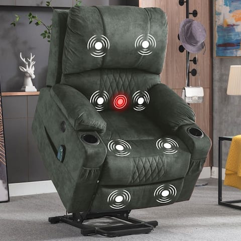 Electric Recliner Power Lift Recliner Chair w/Heated&Massage for Elderly