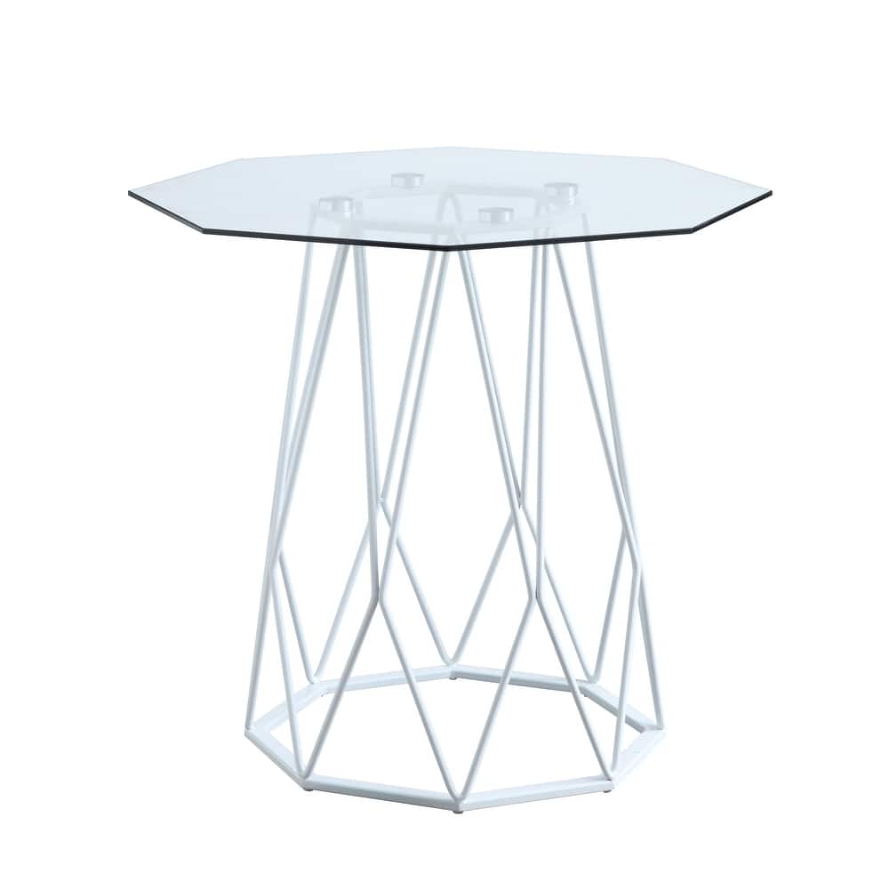 Parisa Contemporary 24-inch Glass Top Side Table by Furniture of America