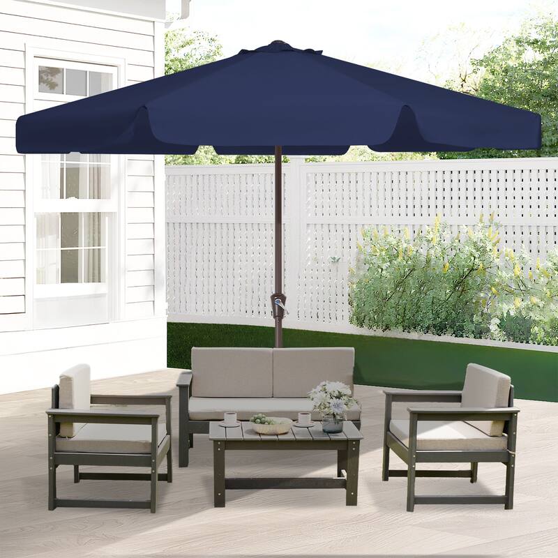11ft Patio Market Umbrella with UV-Resistant and Sagging Edge Designed