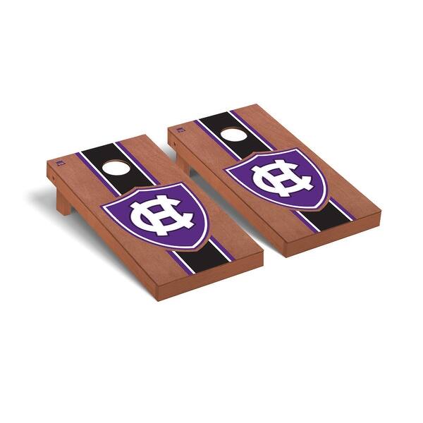 slide 2 of 5, Holy Cross Crusaders Rosewood Cornhole Board Set