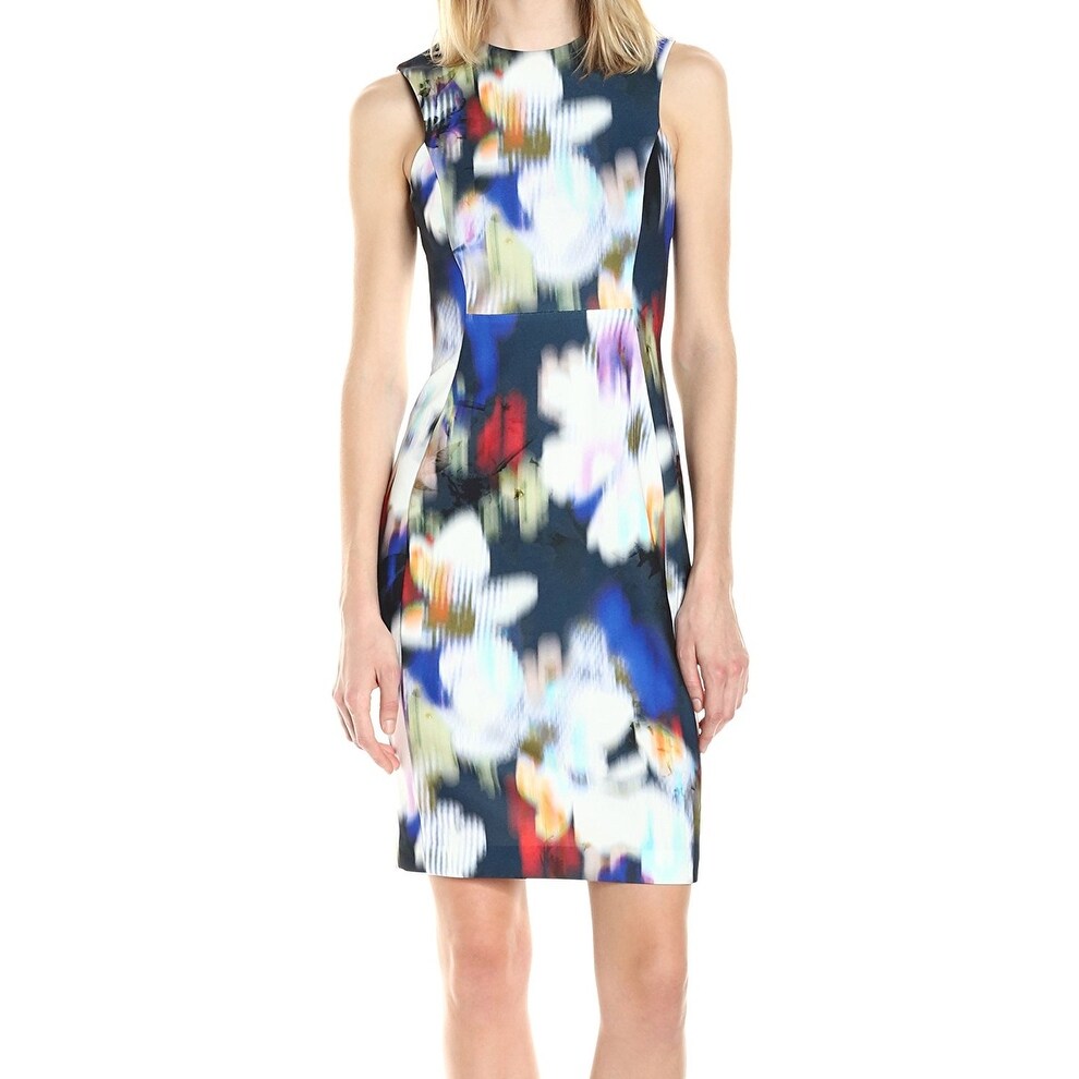 Shop Calvin Klein New Blue Womens Size 8 Abstract Print Scuba