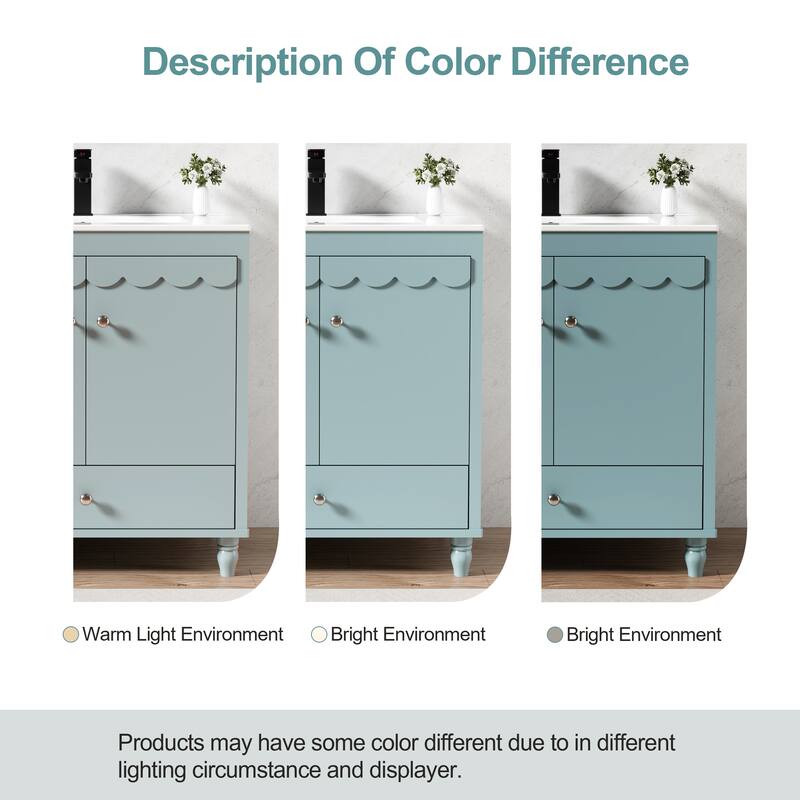 Lace Trim Freestanding Bathroom Vanity Set - Perfect for Bathrooms