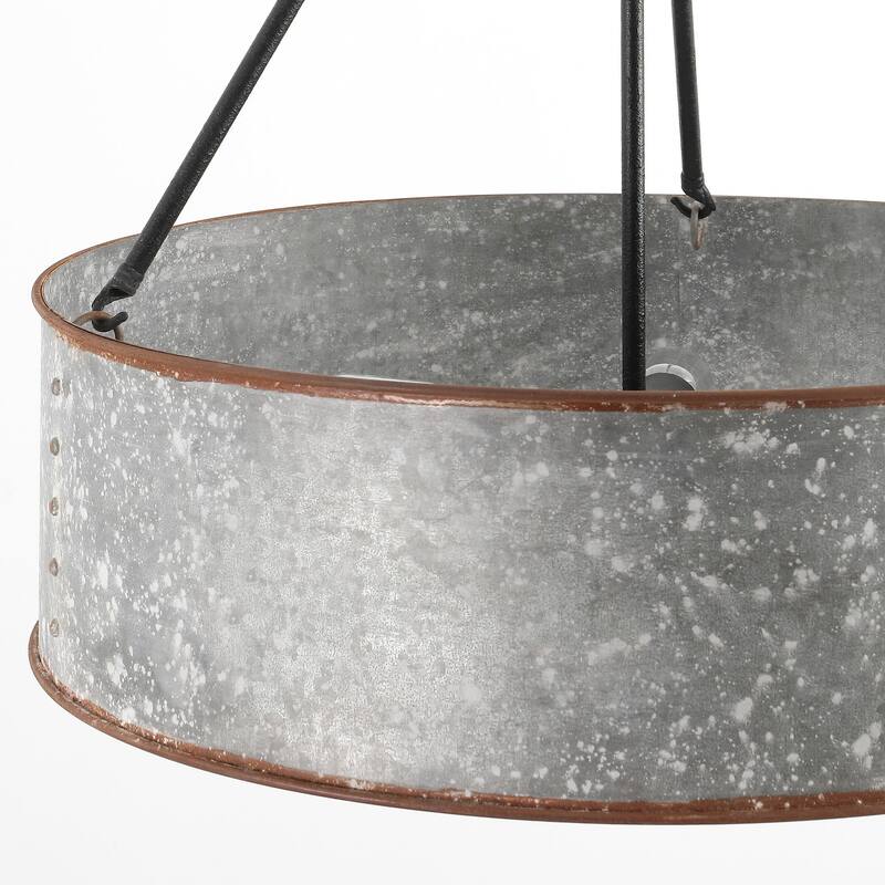Farmhouse Chandelier 24" 5-Light Rustic Metal Shade