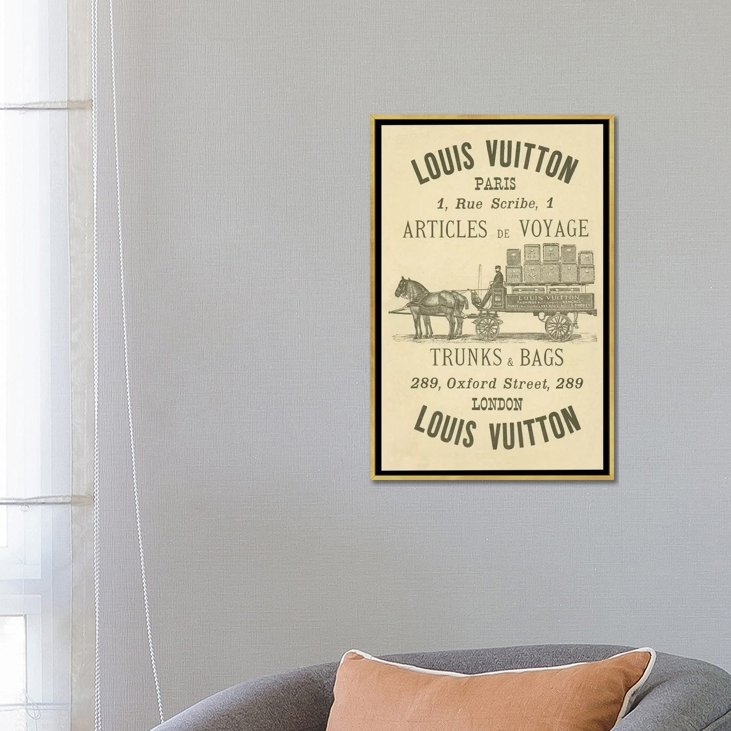 iCanvas Vintage Woodgrain Louis Vuitton Sign 3 by 5by5collective Framed  Canvas Print - Bed Bath & Beyond - 36606095