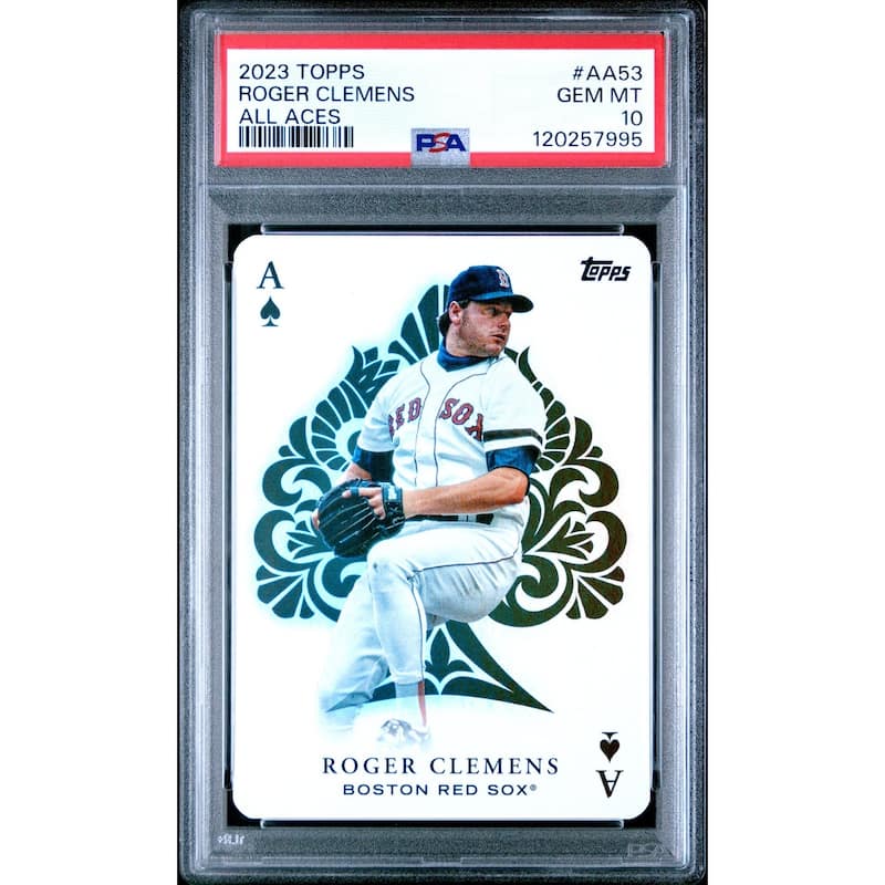 Roger Clemens 2023 Topps All Aces Baseball Card #AA53 Graded PSA 10 Cert # 120257995 - 8' x 11'