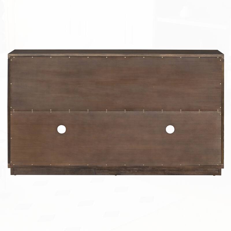 4-Door Large Storage Sideboard Buffet Cabinet with Glass Doors